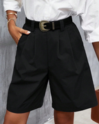 Olivia Women's Cargo Bermuda Shorts – High Waist Wide Leg Shorts with Pockets