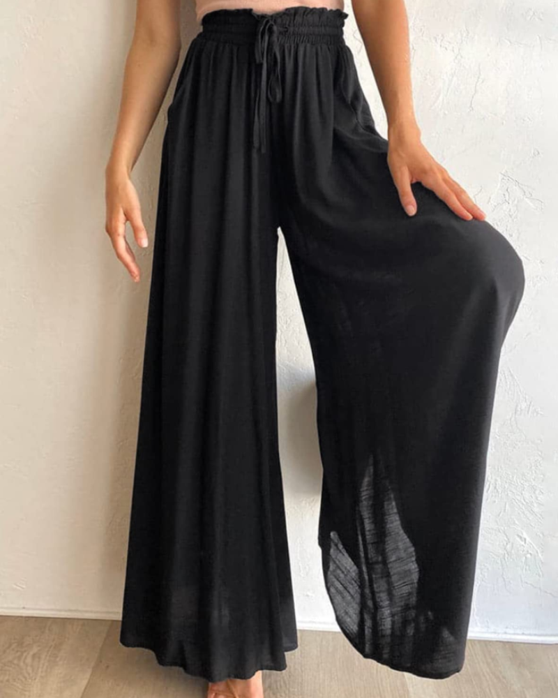 Claire Women's Casual Pants – High Waist Drawstring Trousers with Pockets Loose Fit