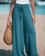 Evelyn Women's Palazzo Pants – High Waist Wide Leg Drawstring Trousers Loose Fit