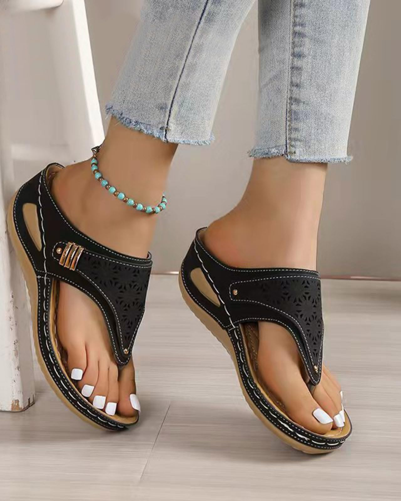 Alle Women's Wedge Flip Flops – Comfortable Arch Support Summer Sandals