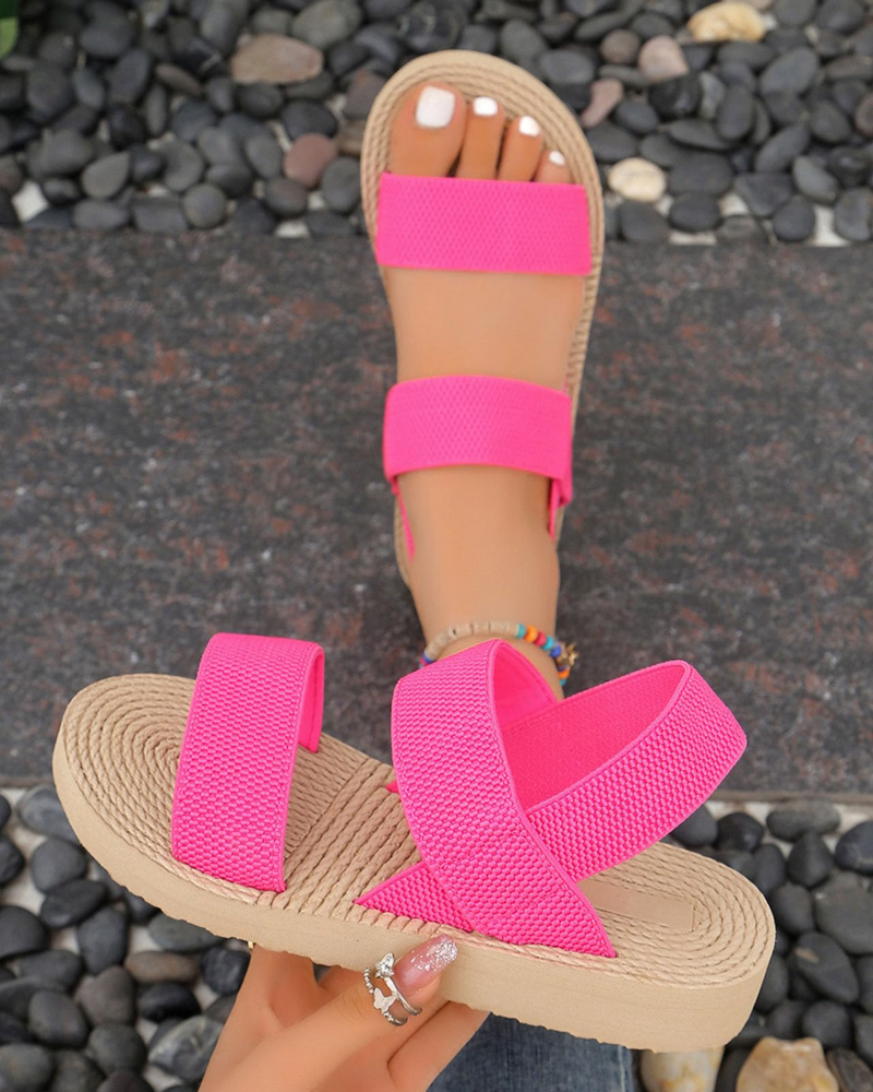 Azzie Women's Platform Sandals – Breathable Knit Wedge Sandals with Elastic Straps
