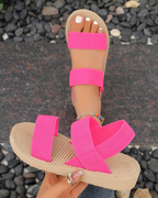 Azzie Women's Platform Sandals – Breathable Knit Wedge Sandals with Elastic Straps