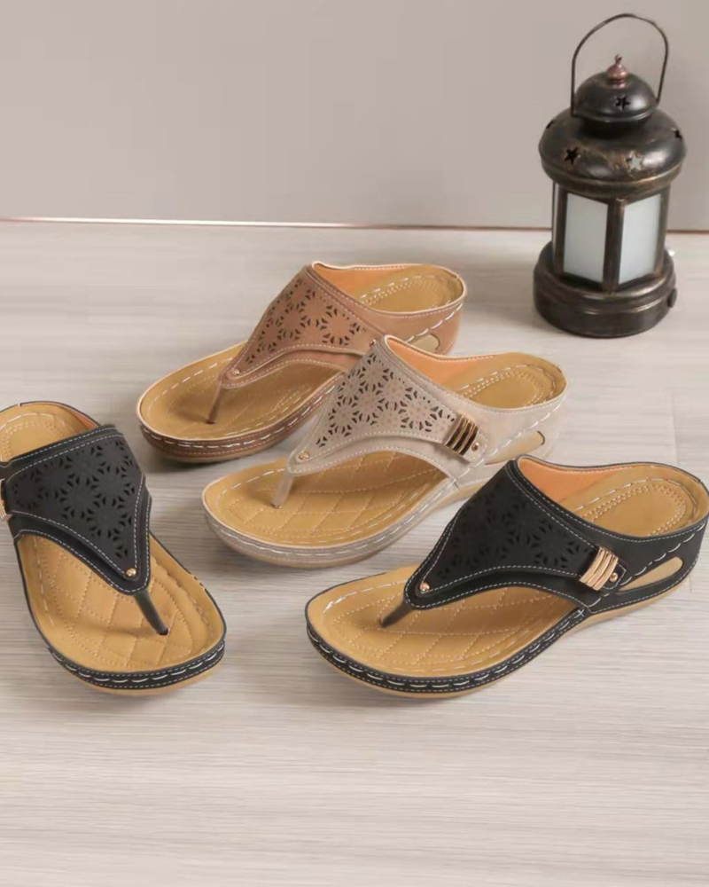 Alle Women's Wedge Flip Flops – Comfortable Arch Support Summer Sandals