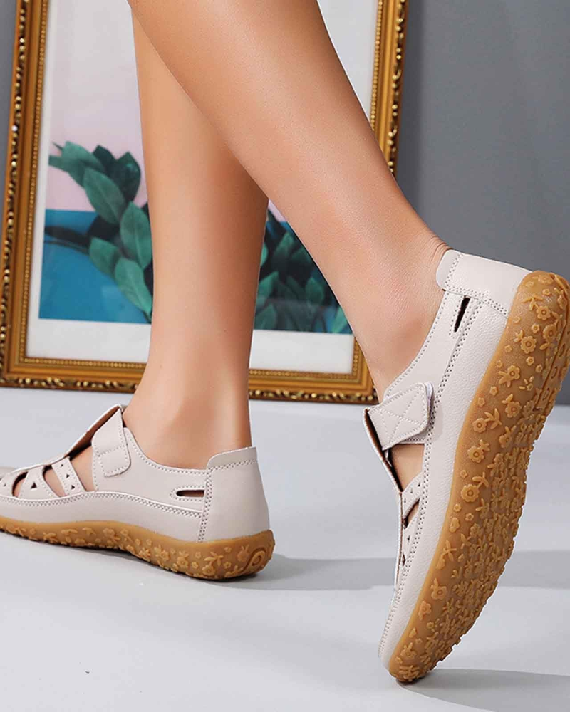 Asle Women's Closed Toe Sandals – Breathable Cutout Summer Comfort Shoes
