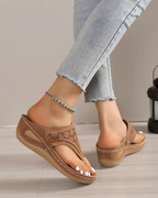 Alle Women's Wedge Flip Flops – Comfortable Arch Support Summer Sandals