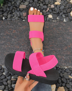 Azzie Women's Platform Sandals – Breathable Knit Wedge Sandals with Elastic Straps