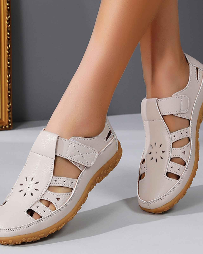 Asle Women's Closed Toe Sandals – Breathable Cutout Summer Comfort Shoes