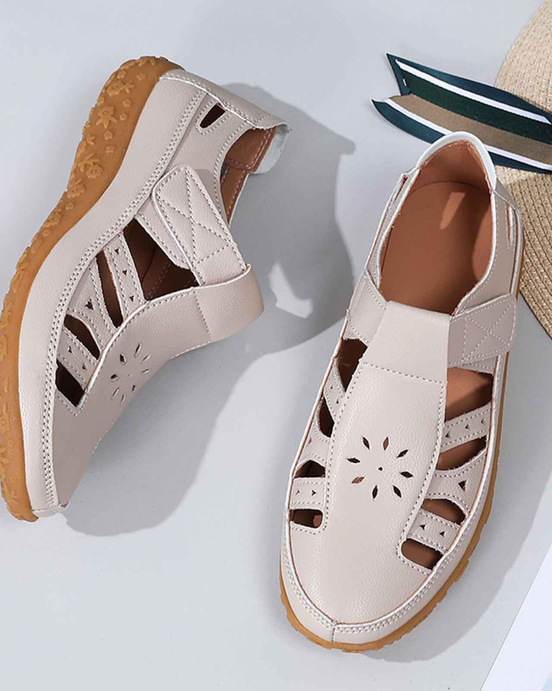 Asle Women's Closed Toe Sandals – Breathable Cutout Summer Comfort Shoes