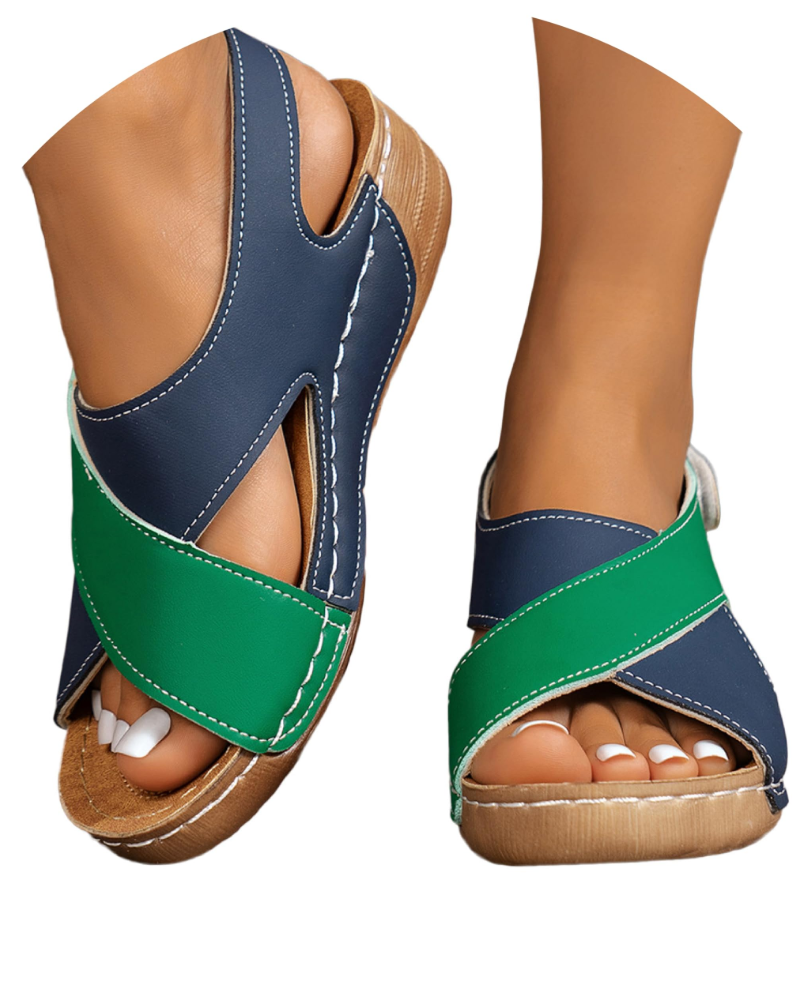 Sophia Women's Platform Sandals – Lightweight Slingback Wedge Summer Shoes