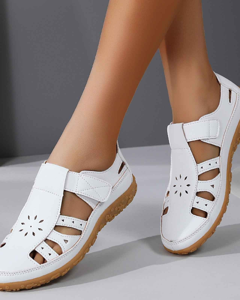 Asle Women's Closed Toe Sandals – Breathable Cutout Summer Comfort Shoes