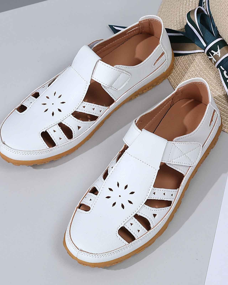 Asle Women's Closed Toe Sandals – Breathable Cutout Summer Comfort Shoes