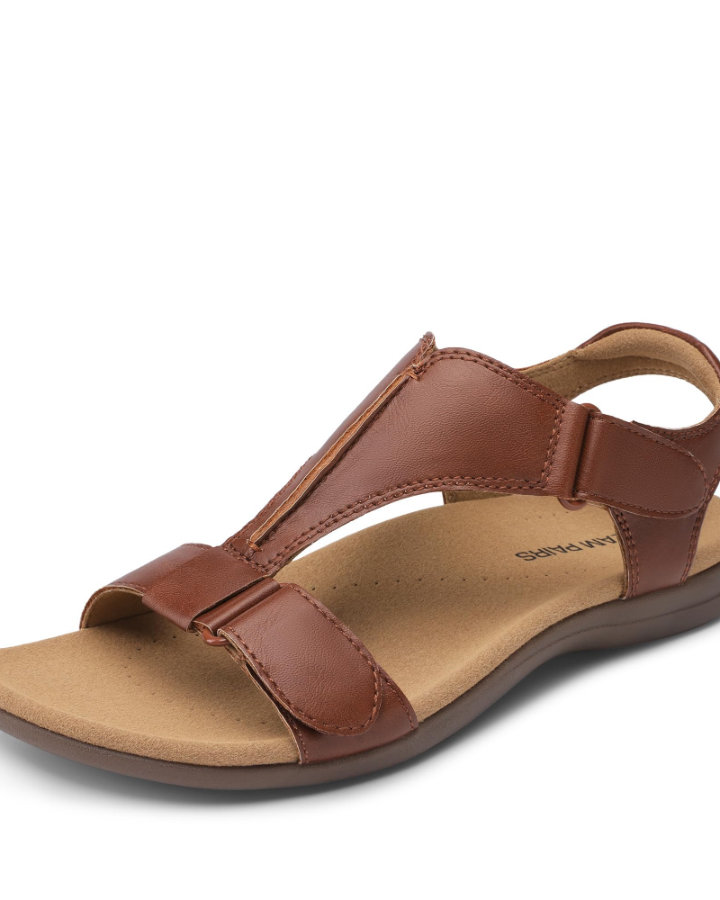 Andi Women's T-Strap Sandals – Arch Support Walking Beach Sandals