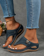 Alle Women's Wedge Flip Flops – Comfortable Arch Support Summer Sandals