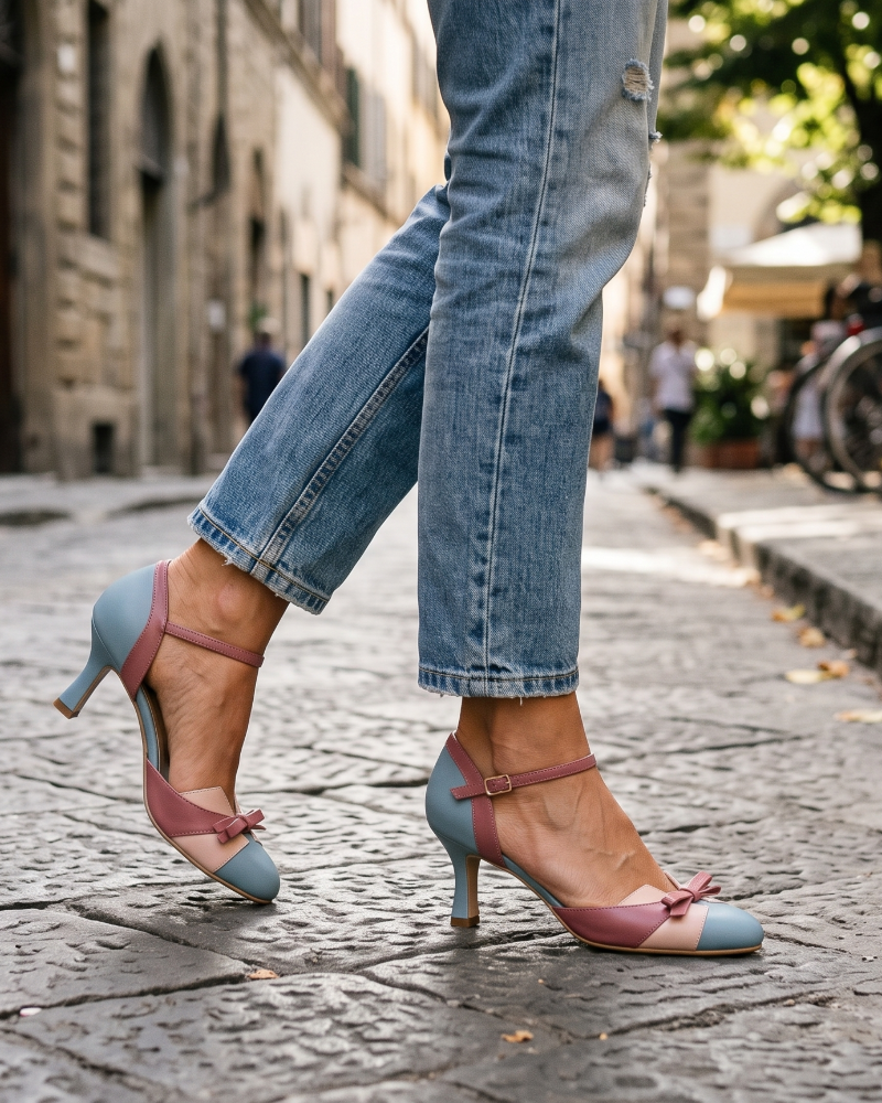 Selena Women’s Heels – Elegant Stable Heel Shoes with Slim Strap Detail