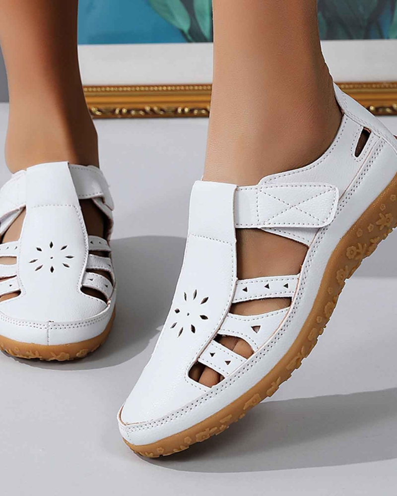 Asle Women's Closed Toe Sandals – Breathable Cutout Summer Comfort Shoes
