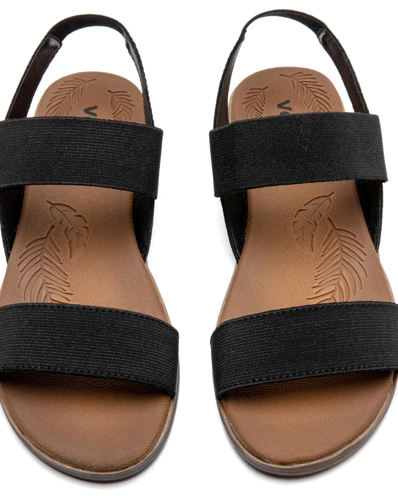 Emma Women's Flat Sandals – Elastic Ankle Strap Summer Sandals