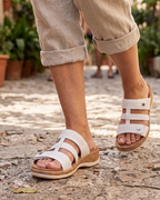 Amara Women’s Breathable Mules – Adjustable Faux Leather Slides with Non-Slip Sole