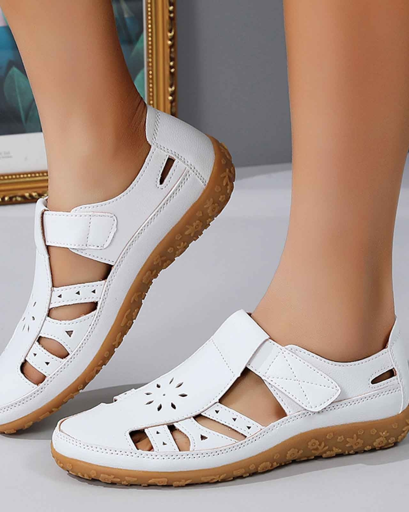 Asle Women's Closed Toe Sandals – Breathable Cutout Summer Comfort Shoes