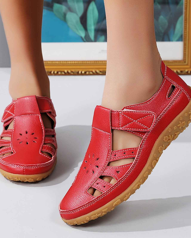 Asle Women's Closed Toe Sandals – Breathable Cutout Summer Comfort Shoes