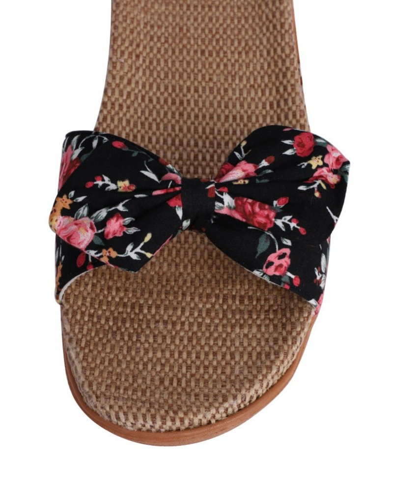 Bella Women's Linen Flat Sandals – Breathable Open Toe Bow Summer Slippers