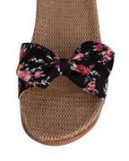 Bella Women's Linen Flat Sandals – Breathable Open Toe Bow Summer Slippers