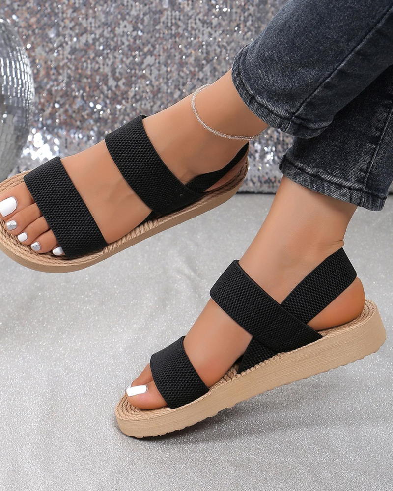 Azzie Women's Platform Sandals – Breathable Knit Wedge Sandals with Elastic Straps