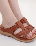 Amelis Women's Wedge Mules – Open Toe Platform Slide Sandals for Summer