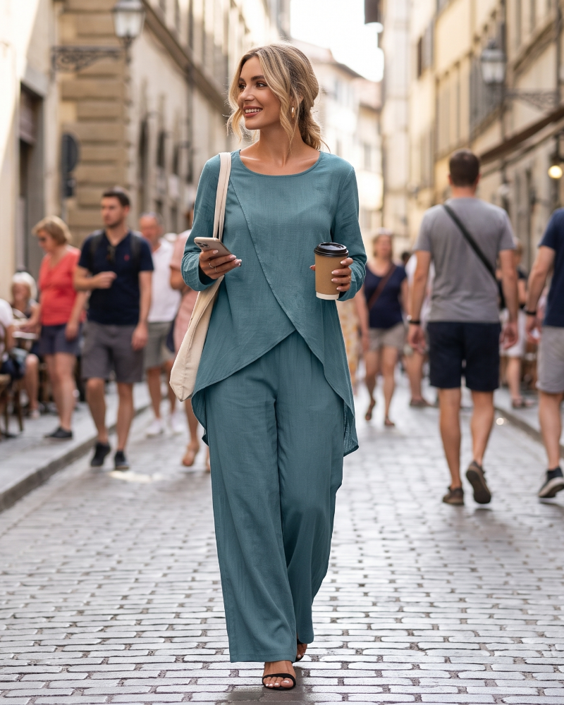 Charlotte Women's Lounge Set – Elegant Two-Piece Outfit, Comfortable Matching Co-Ord Set