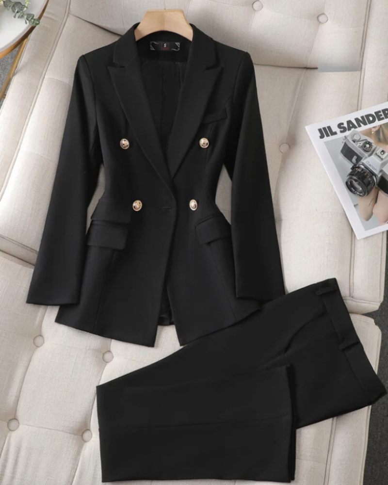 Winona Women's Blazer & Trouser Suit – Tailored Two-Piece Smart Casual Set