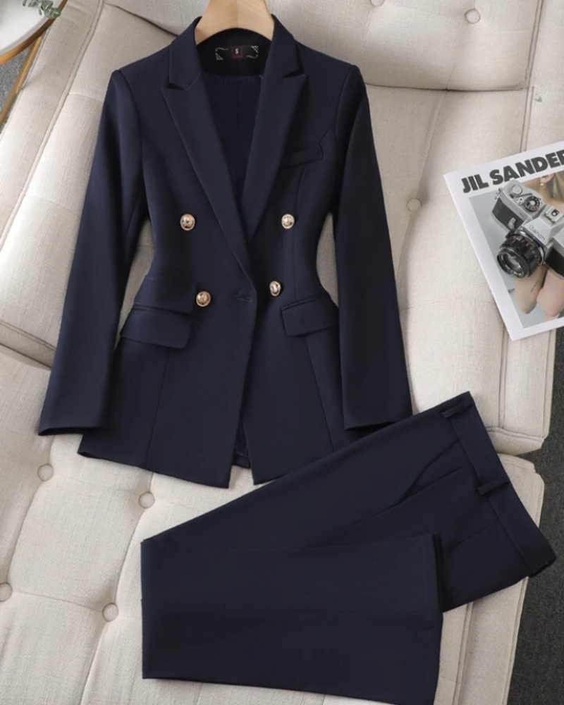 Winona Women's Blazer & Trouser Suit – Tailored Two-Piece Smart Casual Set