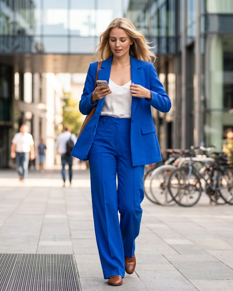 Victoria Women's Blazer Set – Elegant Tailored Two-Piece Suit, Smart Office Trouser Co-Ord