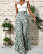 Brynn Women's Floral Palazzo Pants – Boho Wide Leg Lounge Trousers with Pockets