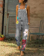 Bryony Women's Floral Dungaree Jumpsuit – Relaxed Fit Boho Summer Overalls