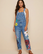 Bryony Women's Floral Dungaree Jumpsuit – Relaxed Fit Boho Summer Overalls