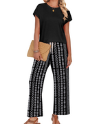 Grace Women's Two-Piece Set – Casual Lounge & Travel Matching Summer Outfit