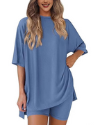 Gloria Women's Lounge Set – Two-Piece Short Sleeve Casual Summer Outfit