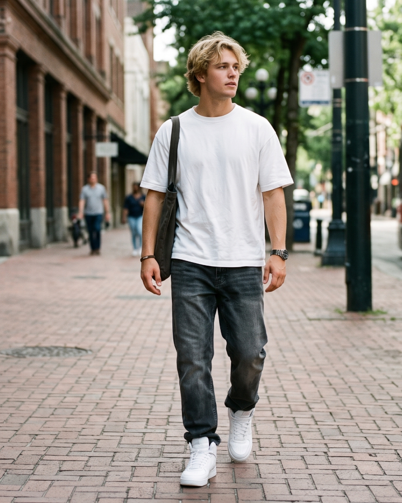 Mason Men's Baggy Jeans – Relaxed Fit Denim Trousers with Classic Pockets