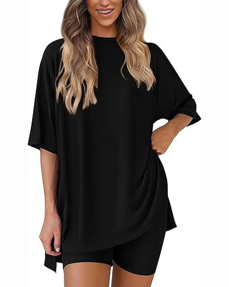 Gloria Women's Lounge Set – Two-Piece Short Sleeve Casual Summer Outfit