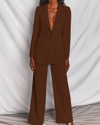 Victoria Women's Blazer Set – Elegant Tailored Two-Piece Suit, Smart Office Trouser Co-Ord