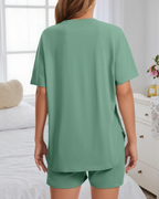 Gracie Women's Two-Piece Set – Hooded Drawstring Top & Shorts Lounge Outfit with Pockets