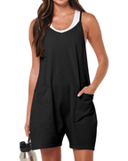 Mia Women's Summer Romper – Sleeveless Spaghetti Strap Casual Short Jumpsuit