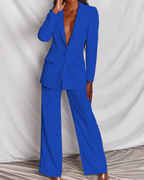 Victoria Women's Blazer Set – Elegant Tailored Two-Piece Suit, Smart Office Trouser Co-Ord