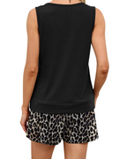 Chloe Women's Lounge Set – Sleeveless Tank Top & Shorts Summer 2-Piece Outfit