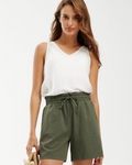 Bella Women's Linen Shorts – High Waist Casual Summer Shorts with Pockets