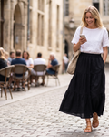 Ariana Women’s A-Line Midi Skirt – High Waist Ruffle Skirt with Pockets