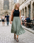 Isla Women’s Maxi Skirt – Plain Pleated Viscose Skirt