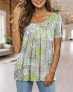 Fairy Women's Casual Blouse – Short Sleeve Flowy Tunic Top for Leggings
