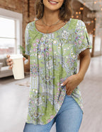 Fairy Women's Casual Blouse – Short Sleeve Flowy Tunic Top for Leggings