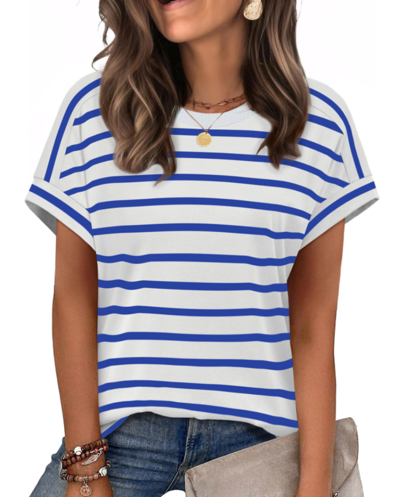 Lily Women's Cap Sleeve Top – Casual Crew Neck Summer T-Shirt