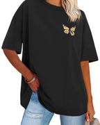 Mia Women's Oversized Graphic T-Shirt – Loose Fit Crew Neck Summer Tee